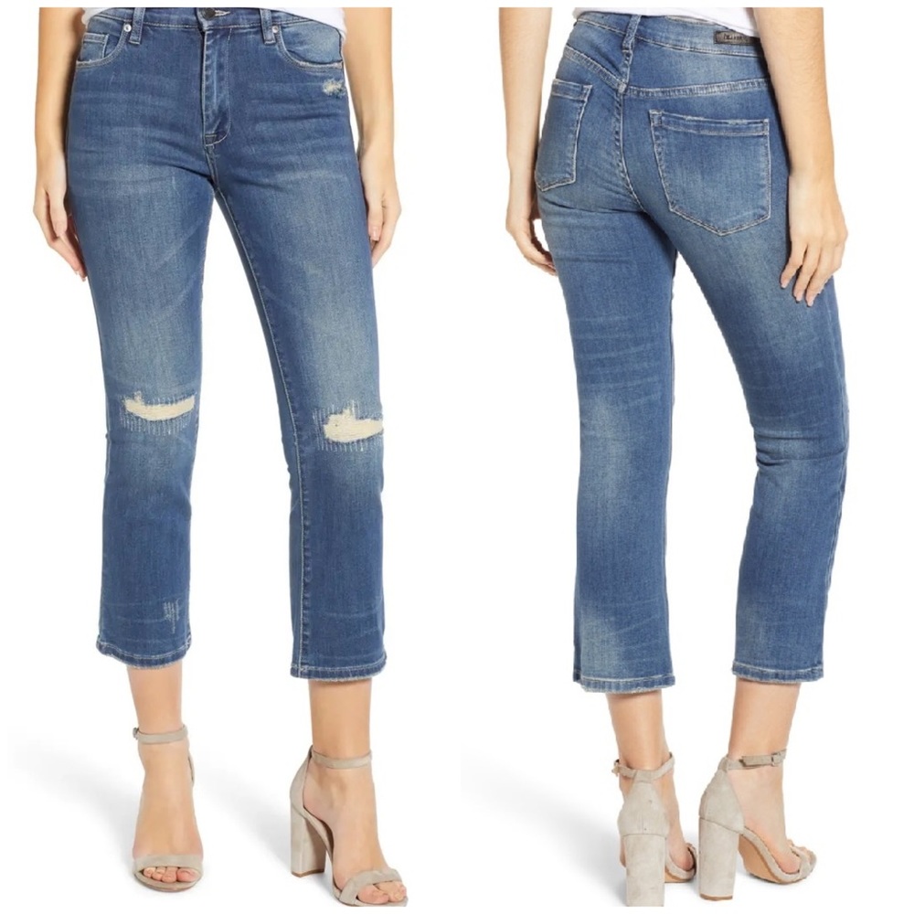 BLANKNYC The Micro Distressed Straight Leg Crop Jeans